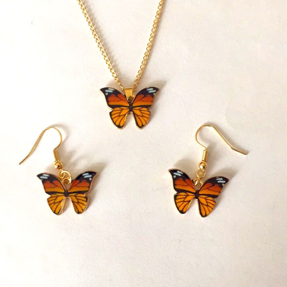 🍏50% OFF/3+...Butterfly Necklace/Earrings Set